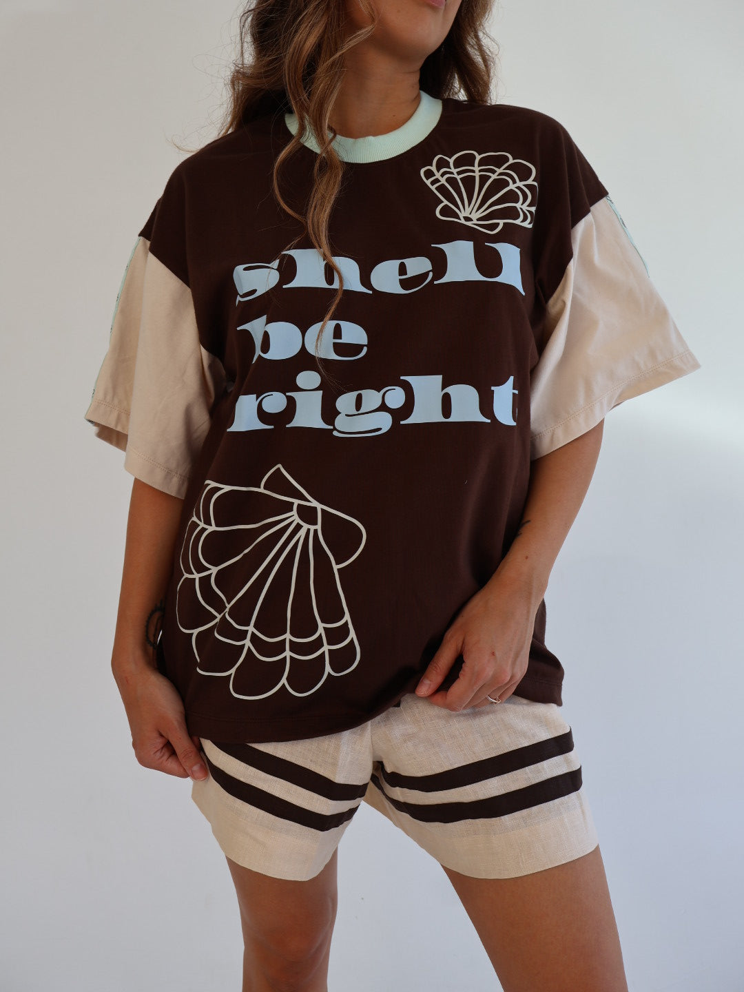 Morning Mantra Oversized Tee | Shell