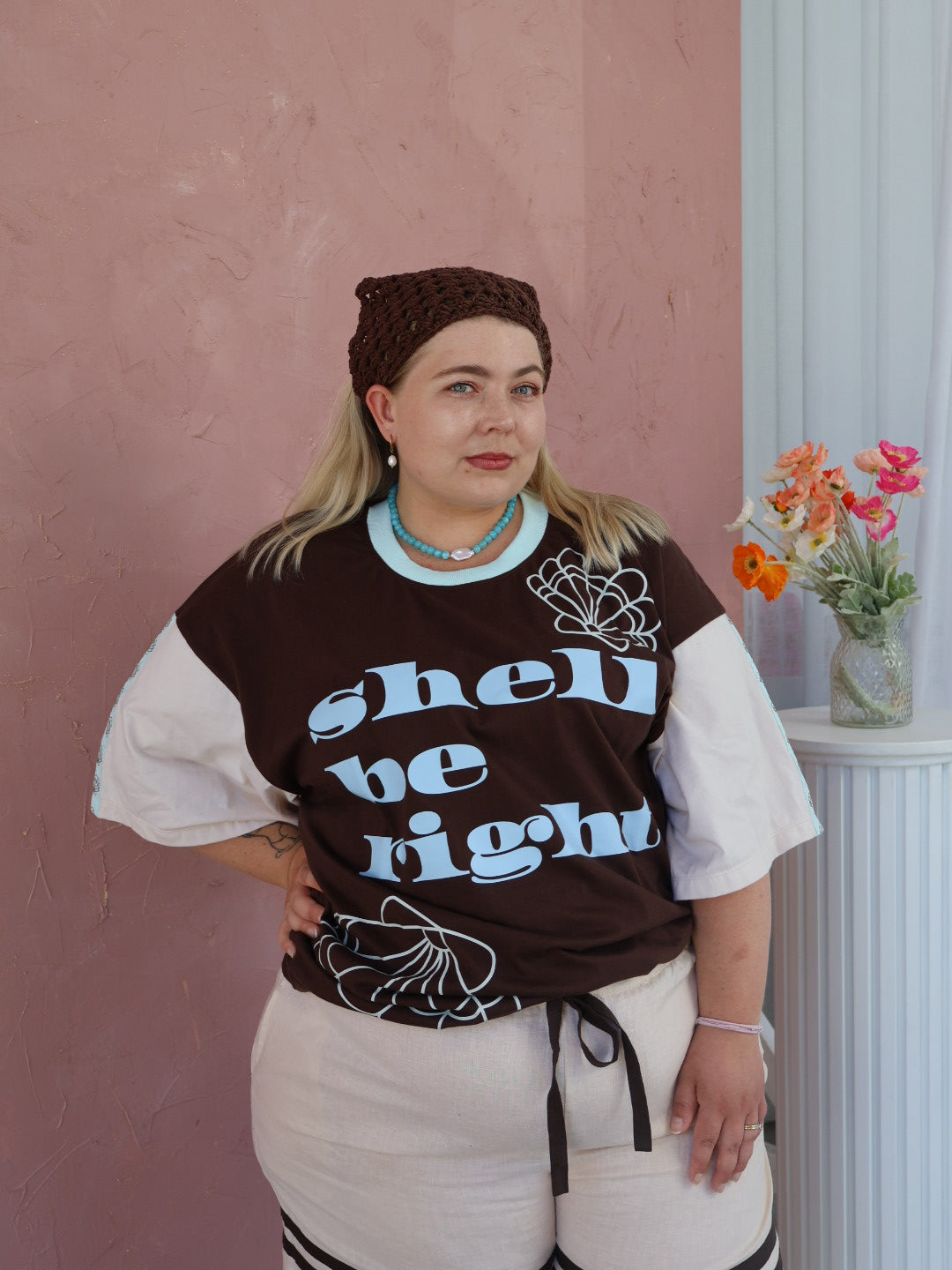 Morning Mantra Oversized Tee | Shell