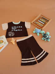 The Perfect Shell Set: Oversized Kids Tee + Bambino Flare Pants