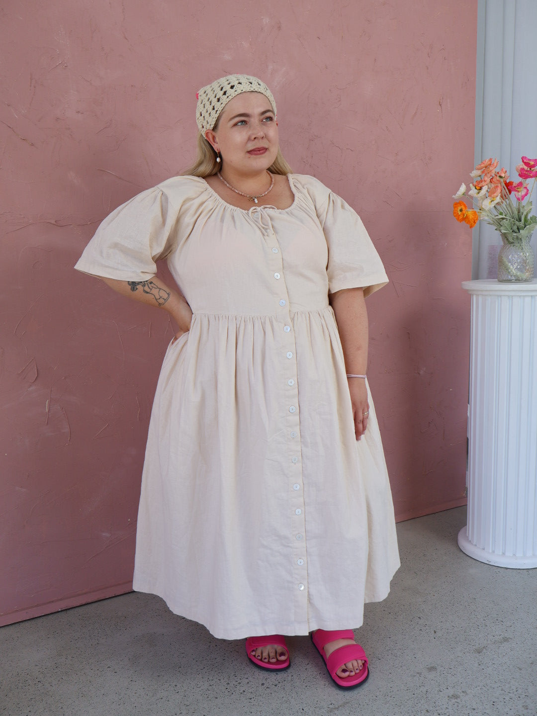 Maple Midi Dress | Natural Linen