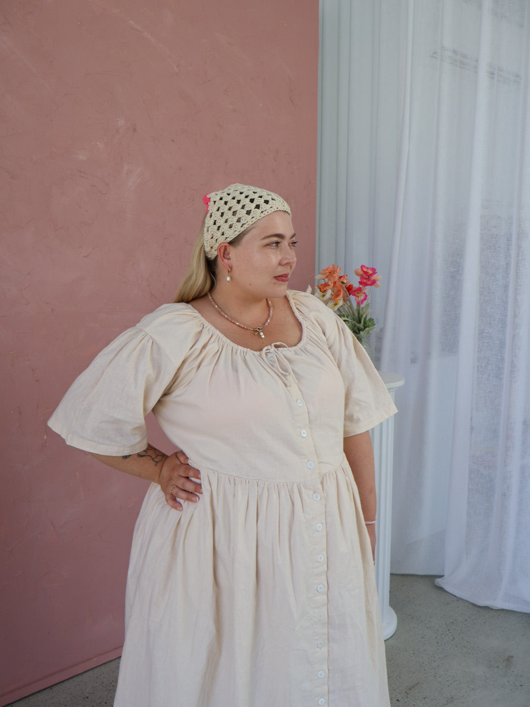 Maple Midi Dress | Natural Linen