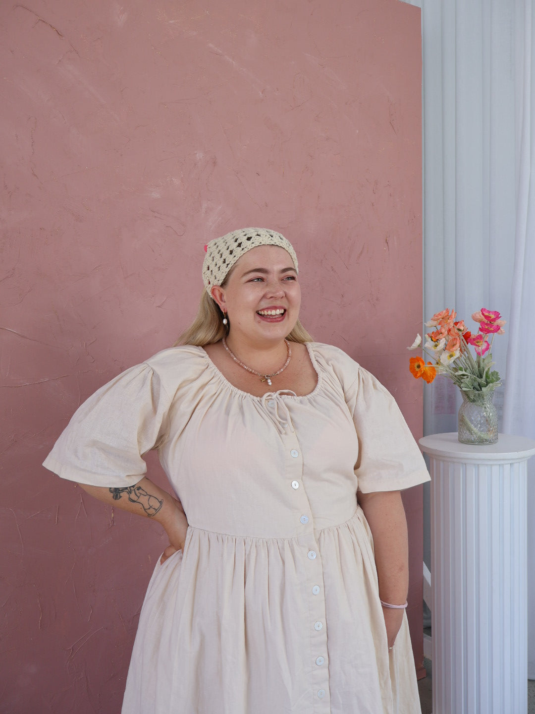 Maple Midi Dress | Natural Linen
