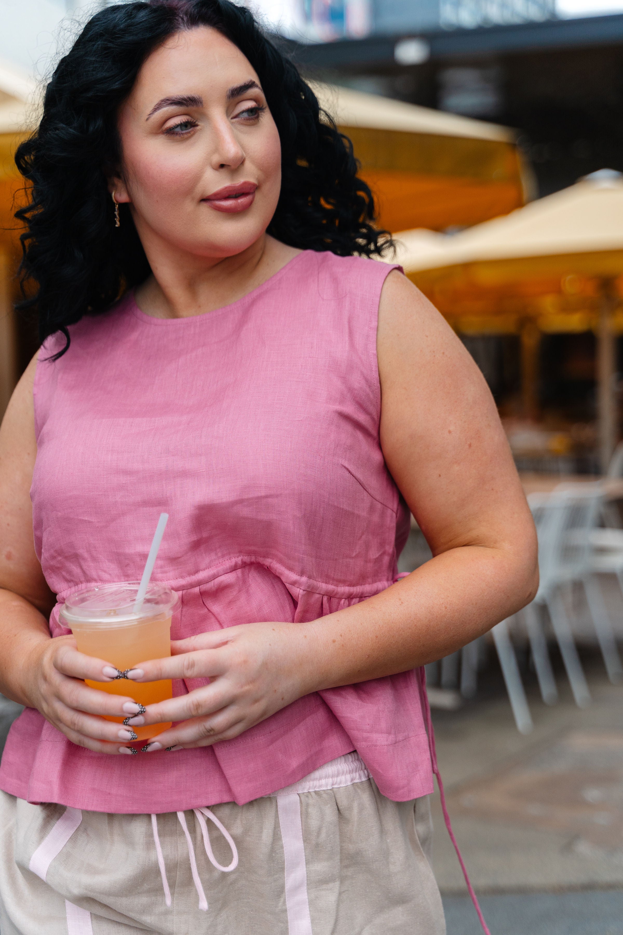 Peplum Linen Top | Petal