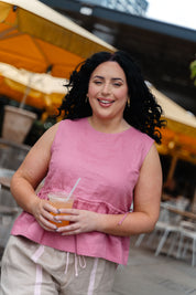 Peplum Linen Top | Petal