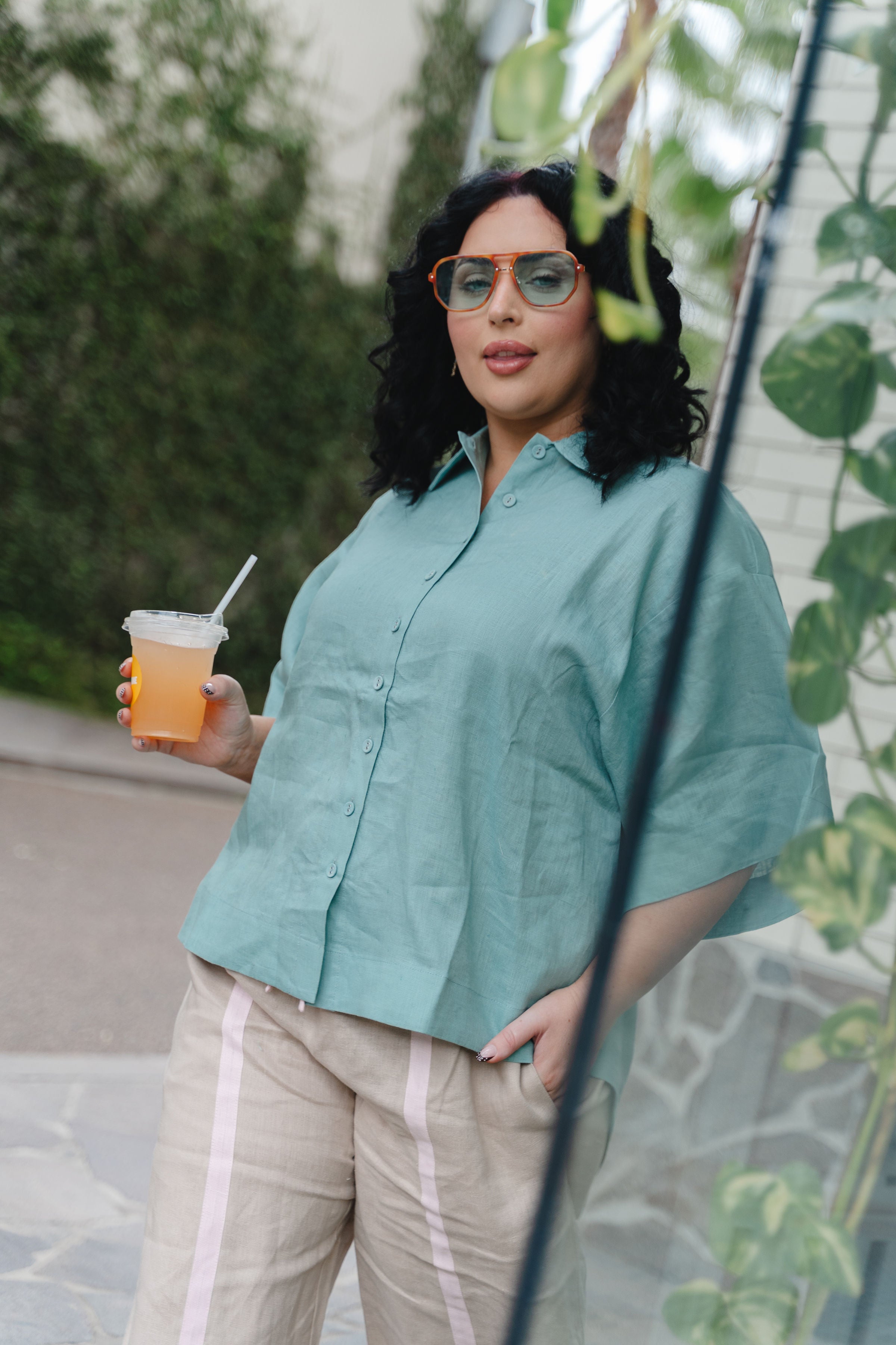 Linen Button Up | Sea Mist