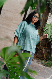 Linen Button Up | Sea Mist