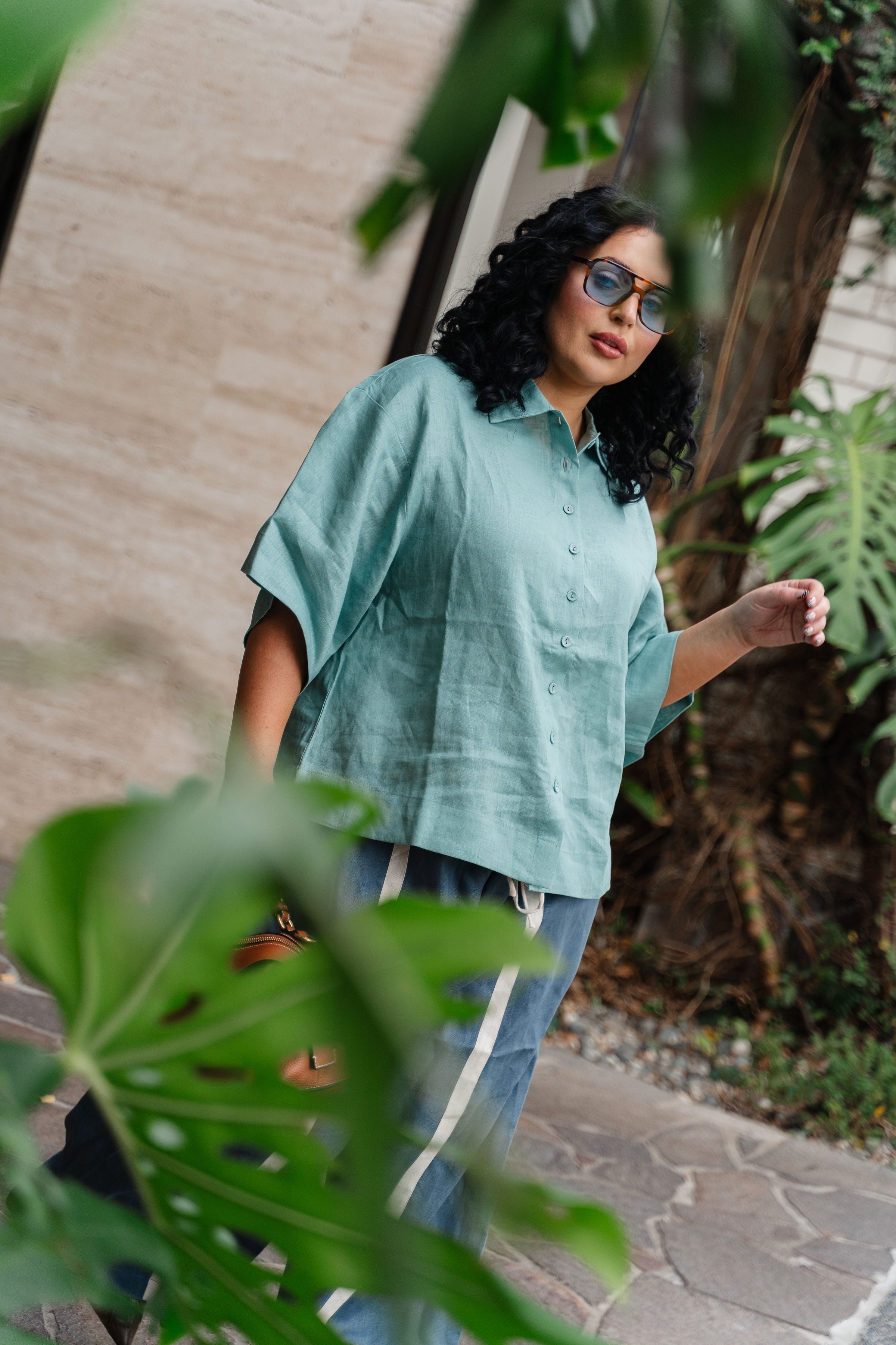 Linen Button Up | Sea Mist