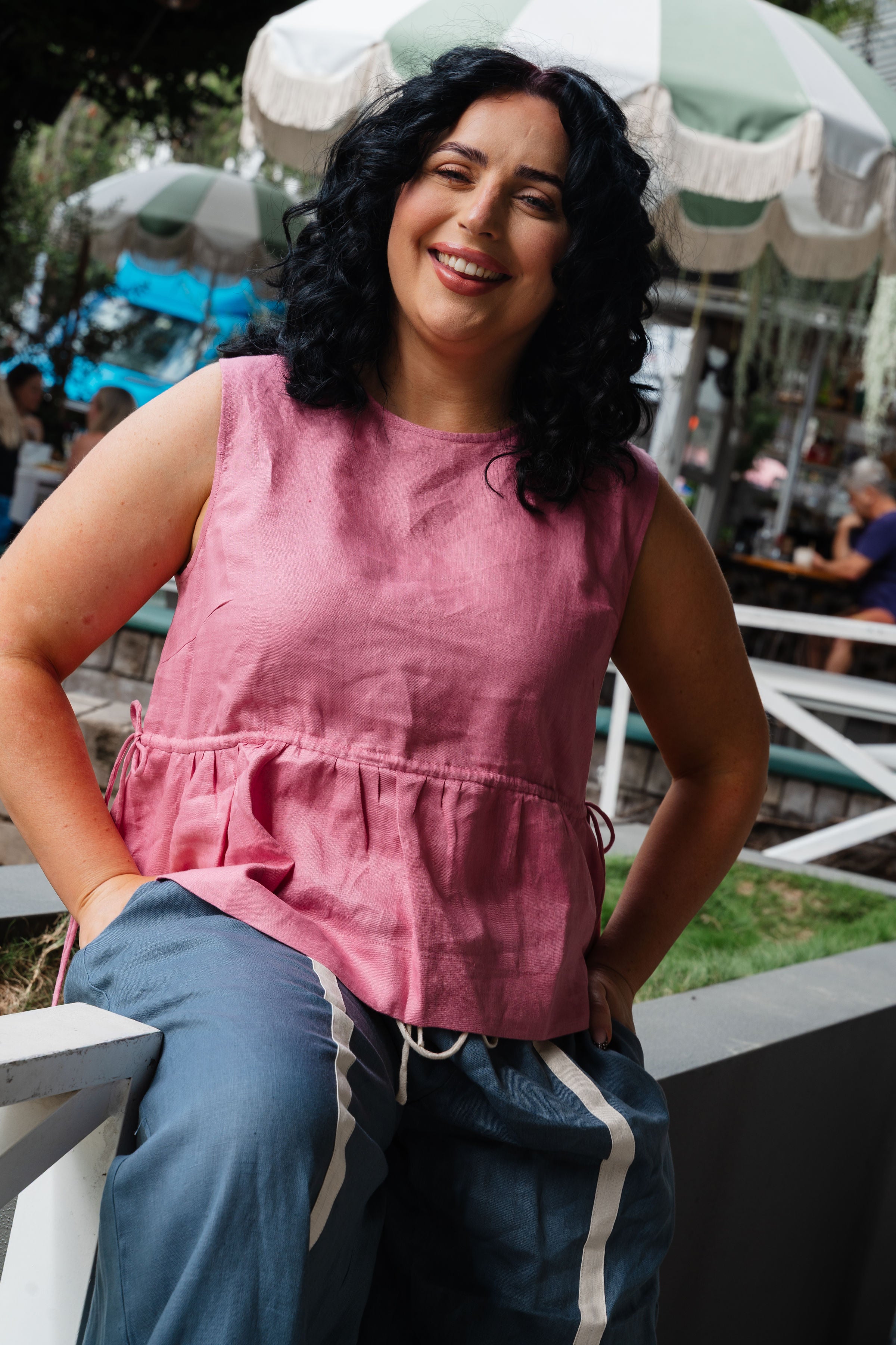 Peplum Linen Top | Petal