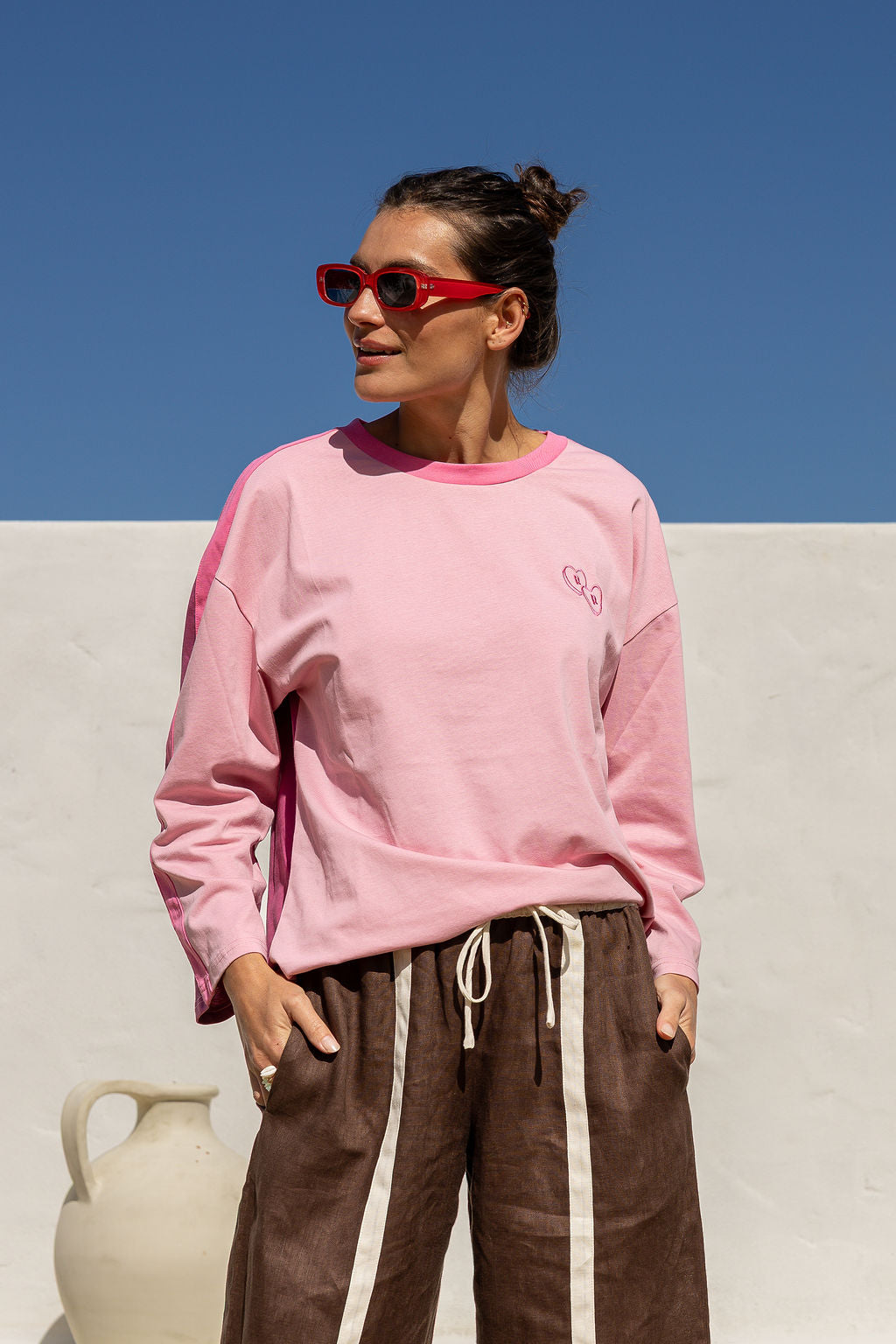 Long Sleeve Cotton Tee | Berry Trio