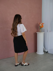 The Ella Dress - Black + White Linen