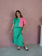 Posey Pink + Green Crop