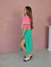 Posey Pink + Green Crop