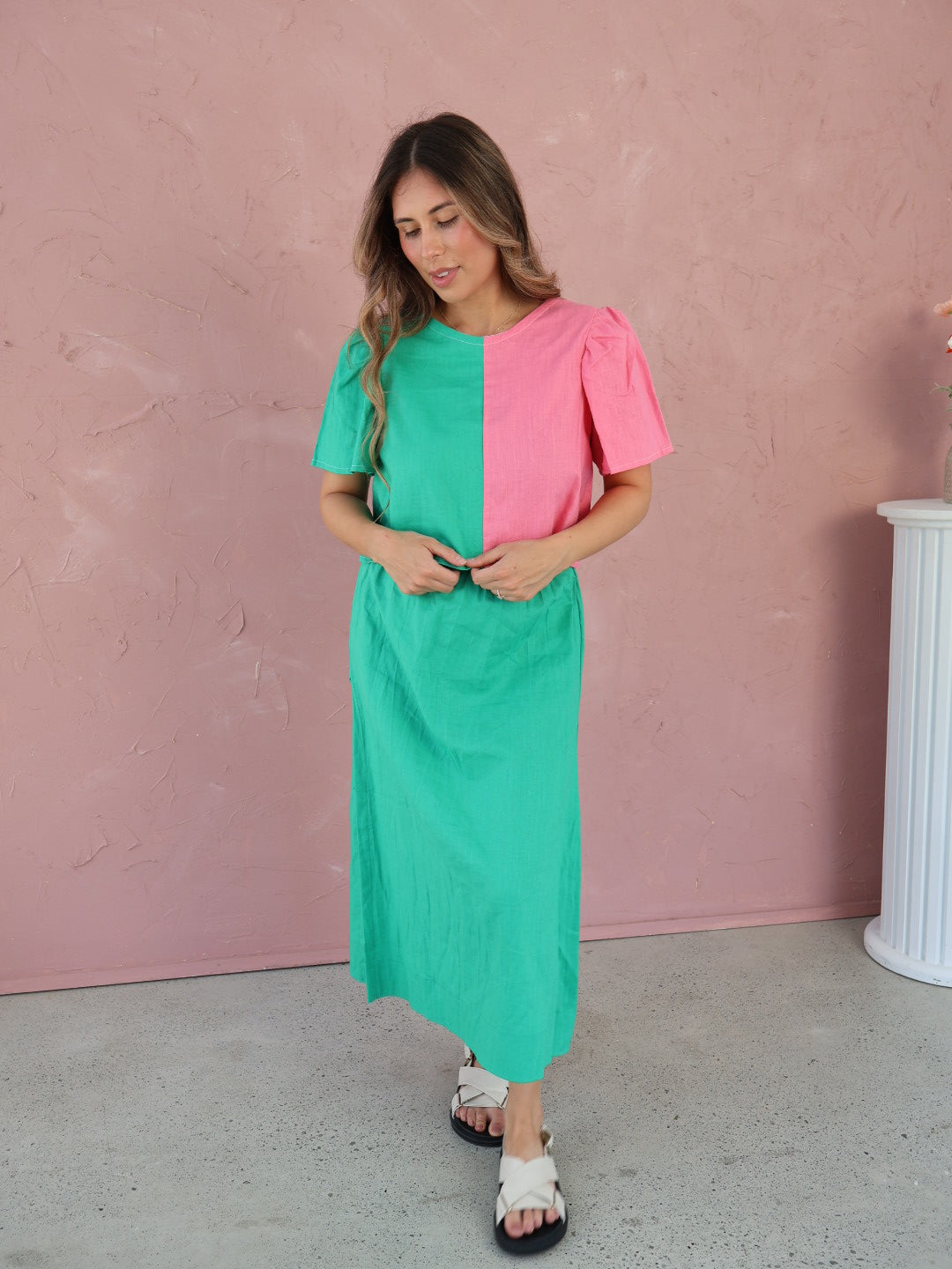 Posey Pink + Green Crop