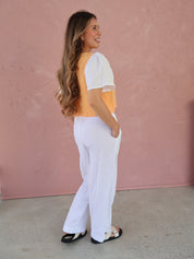 Agnes Pants - White Linen