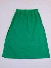 Summer Side Spilt Skirt - Emerald Green Linen