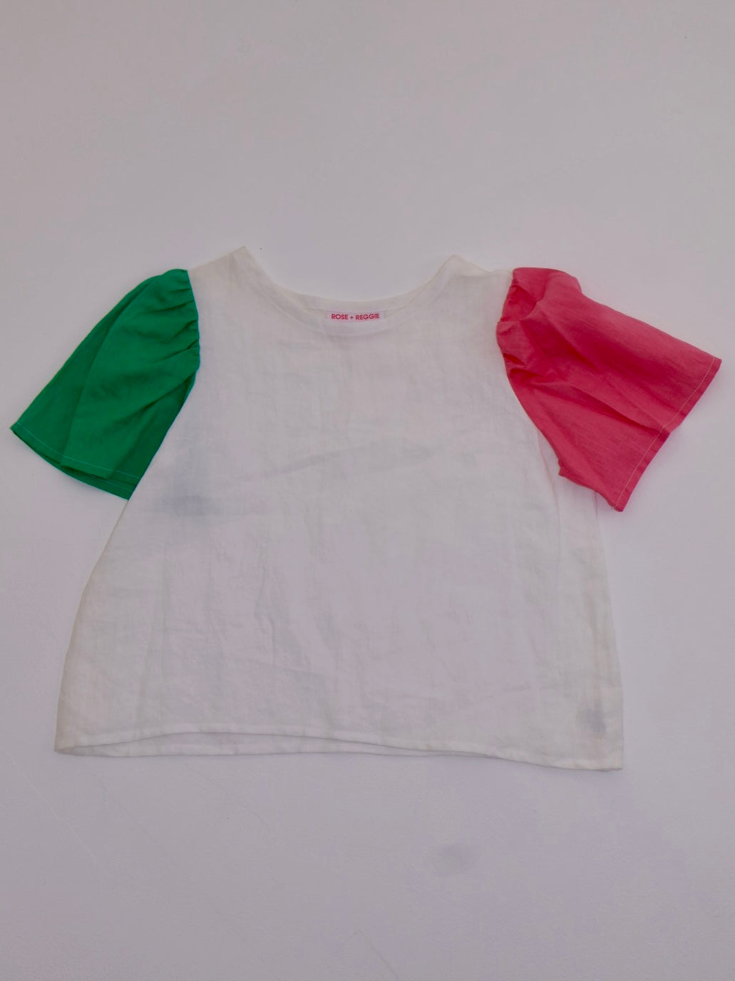 Everyday Tee - Pink + Green Sleeves