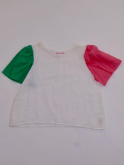 Everyday Tee - Pink + Green Sleeves