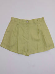 Harriet Pleat Pants - Lime Punch Linen