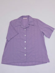 Oversized Button Up Shirt - Lilac Cotton