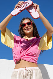 Relaxed Cotton Tee | Pink Lemonade