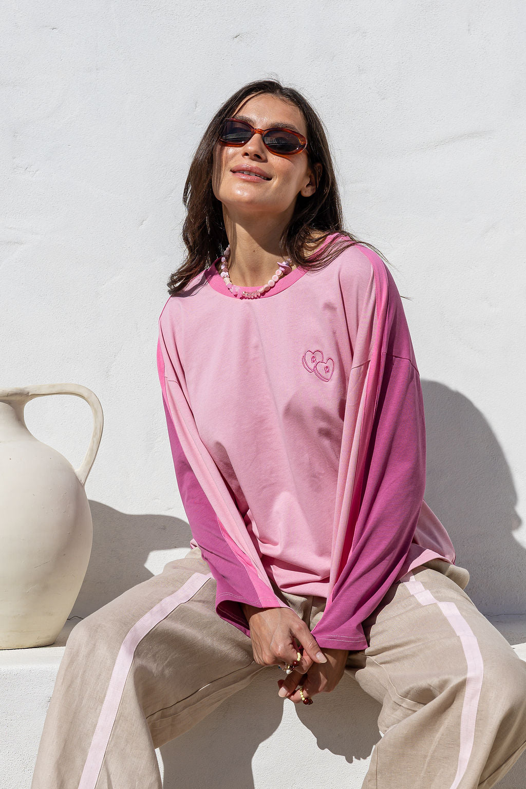 Long Sleeve Cotton Tee | Berry Trio