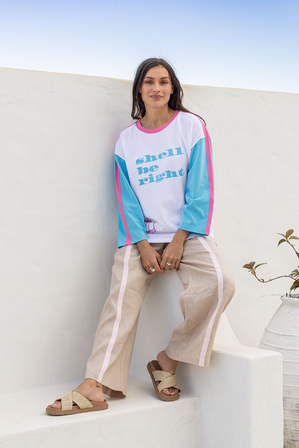 Long Sleeve Cotton Tee | Shell