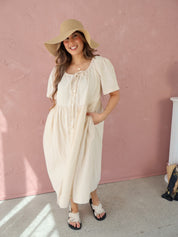 Maple Midi Dress | Natural Linen