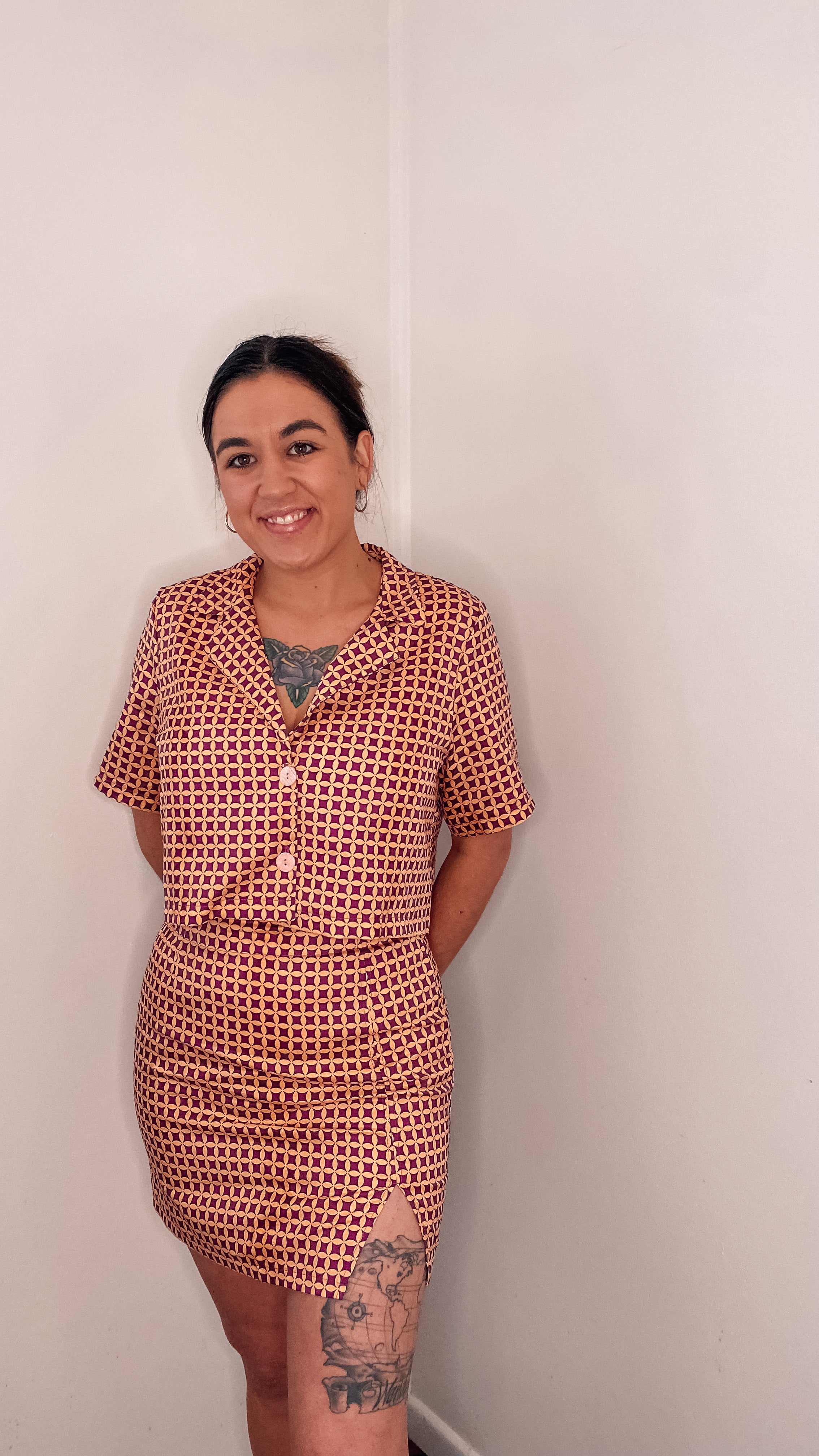 Sass Skirt - 70's Geometric Print