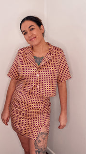 Sass Skirt - 70's Geometric Print