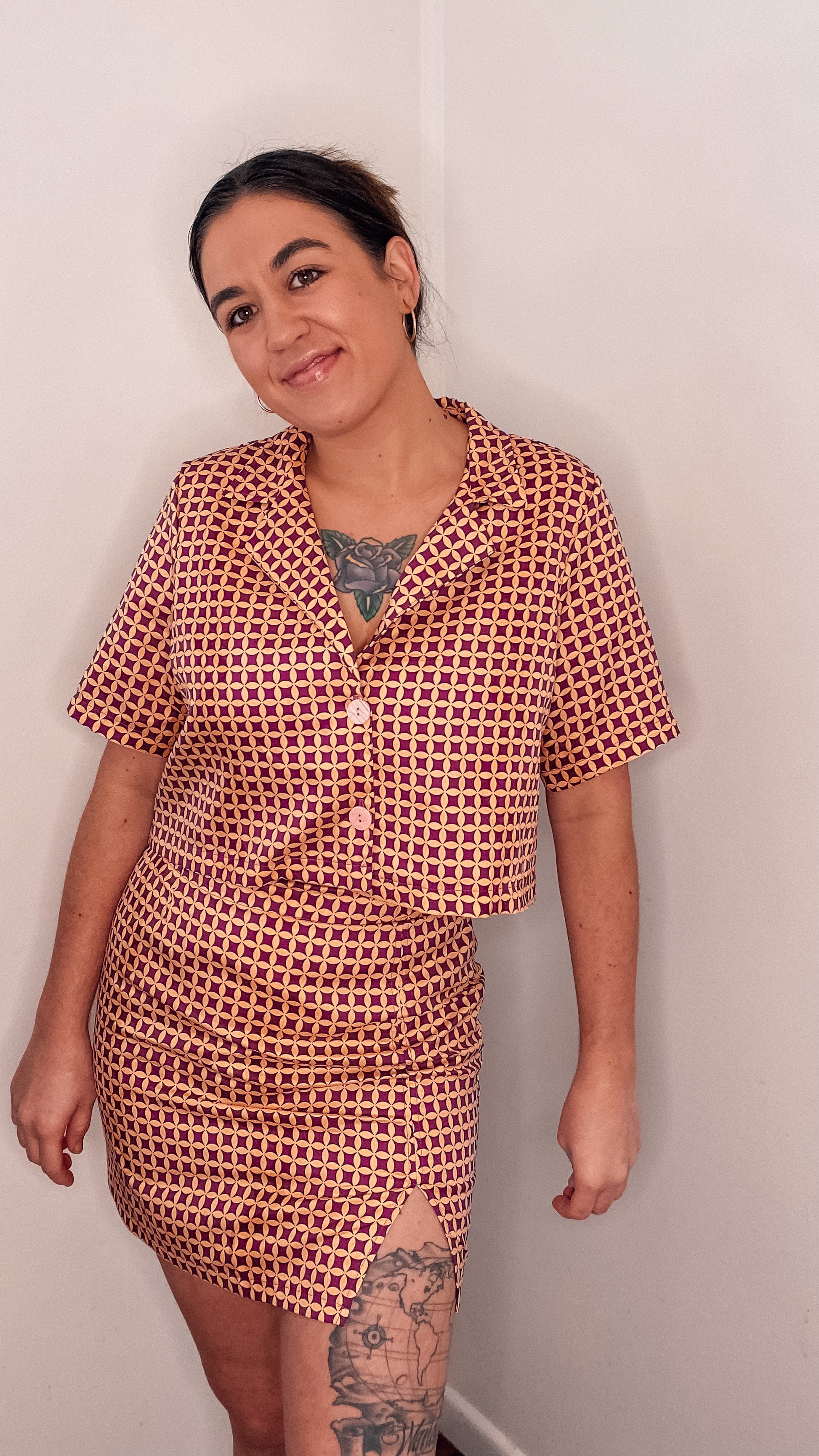 Sass Skirt - 70's Geometric Print