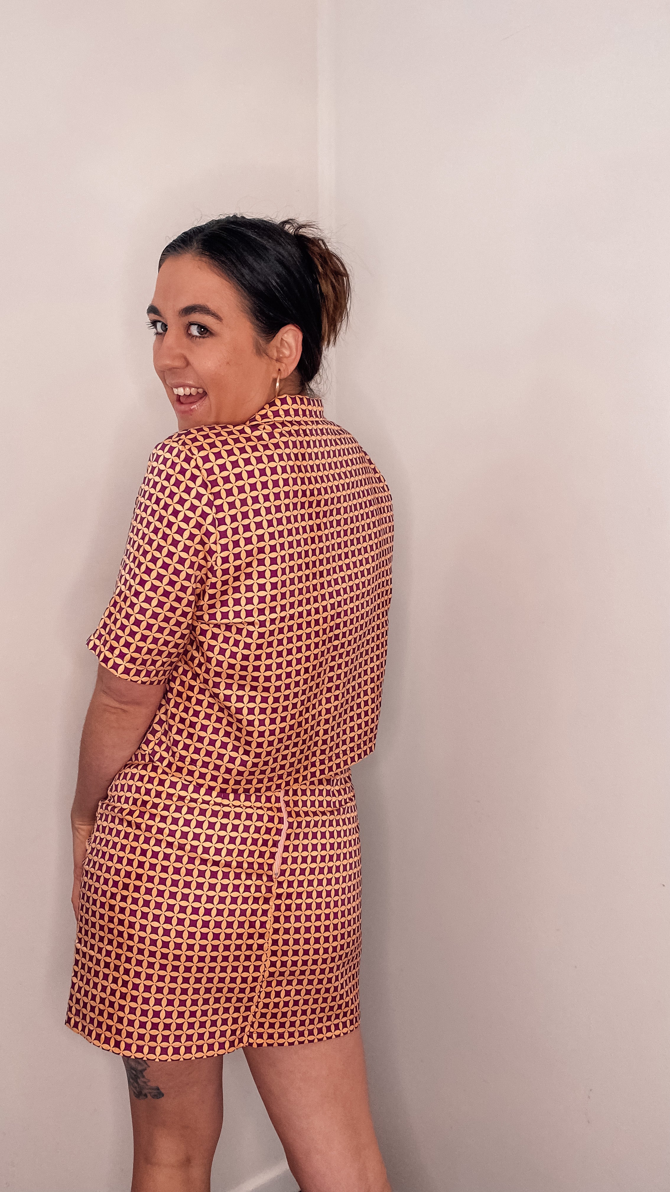 Sass Skirt - 70's Geometric Print
