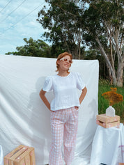 Agnes Pants - Cotton Pink Checks