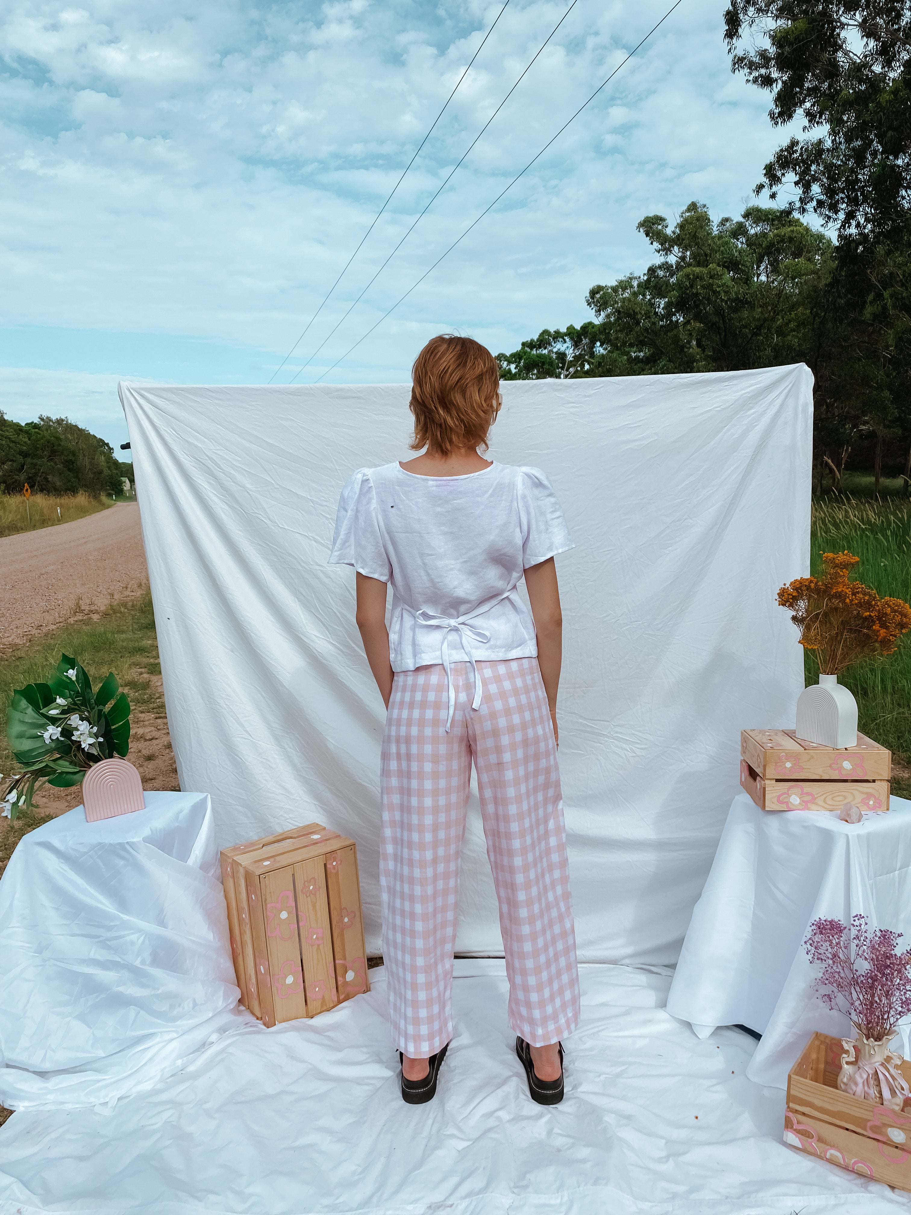 Agnes Pants - Cotton Pink Checks