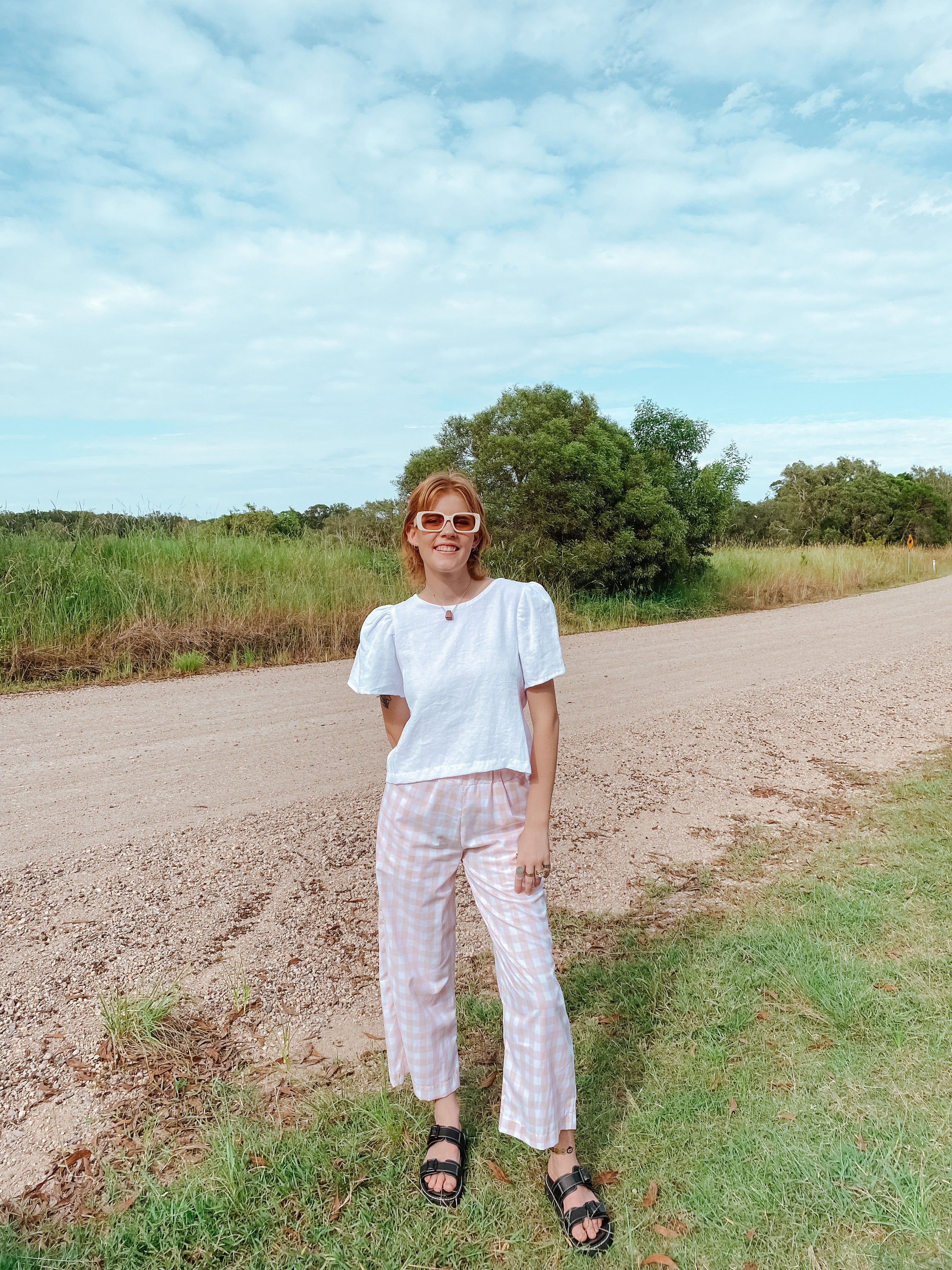 Agnes Pants - Cotton Pink Checks