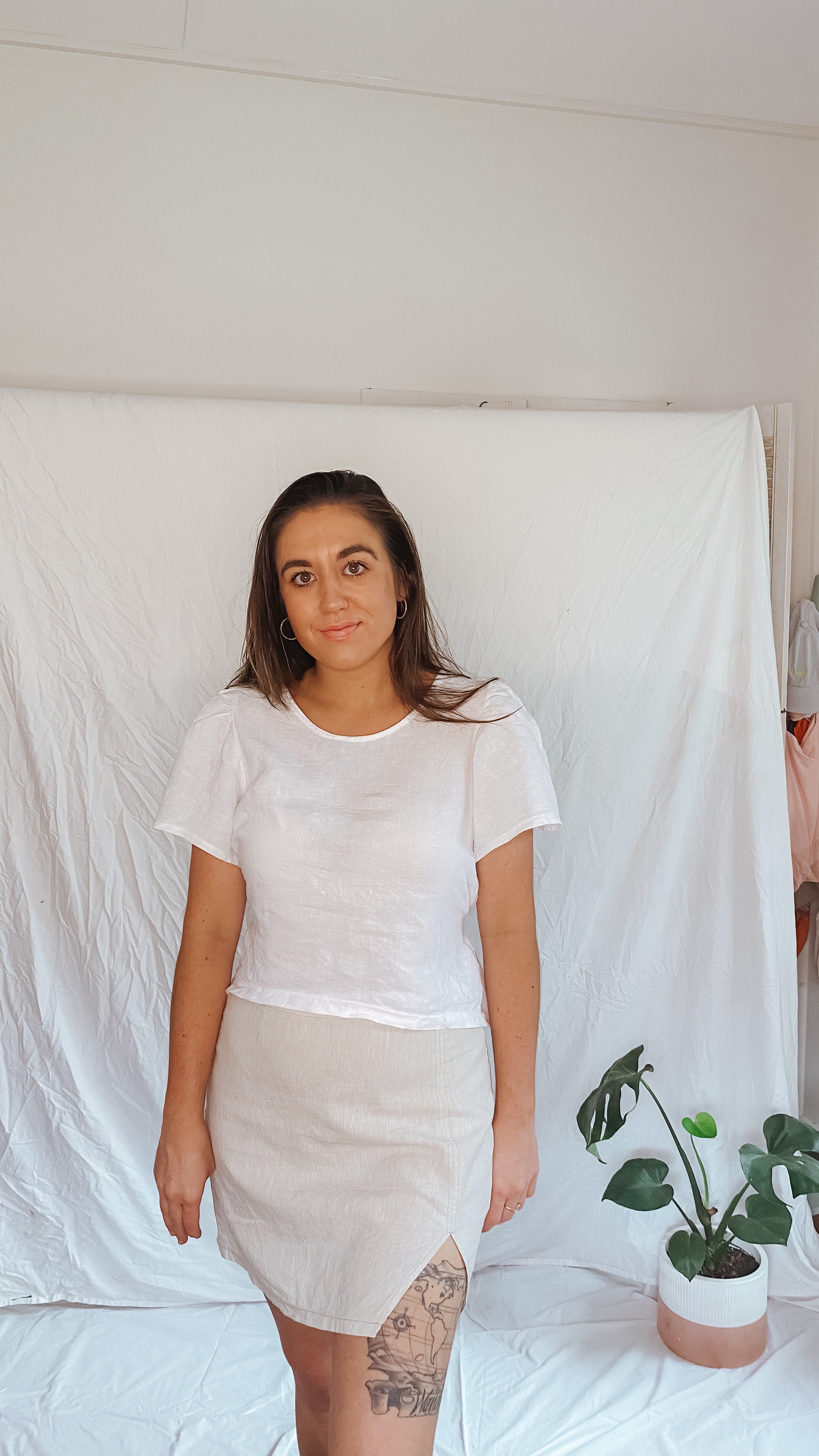 Sass Skirt - Natural Flax Linen