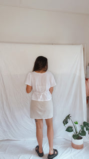 Sass Skirt - Natural Flax Linen