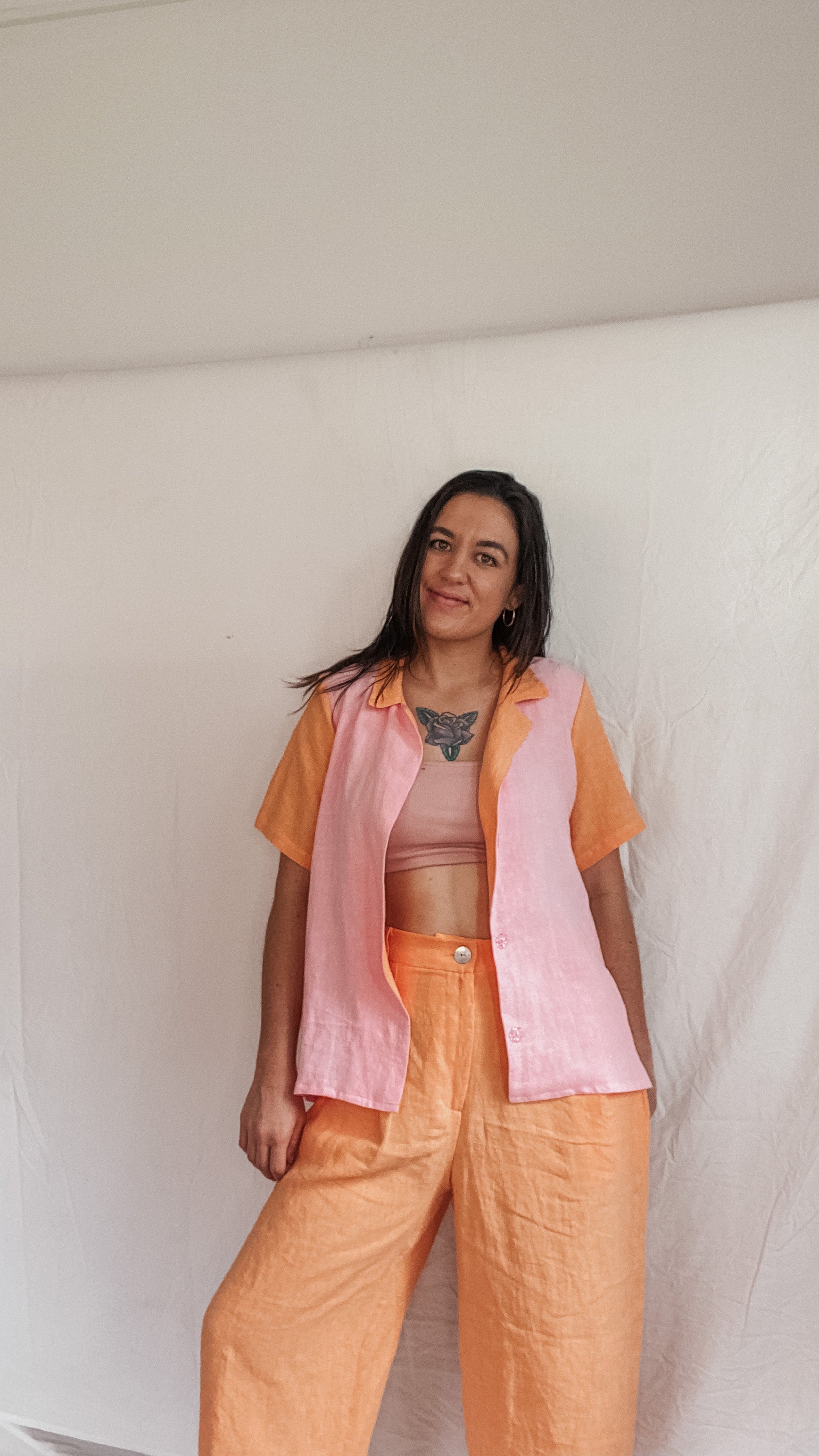 Henry Pants - Blossom Orange Linen