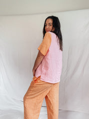Henry Pants - Blossom Orange Linen