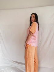 Henry Pants - Blossom Orange Linen