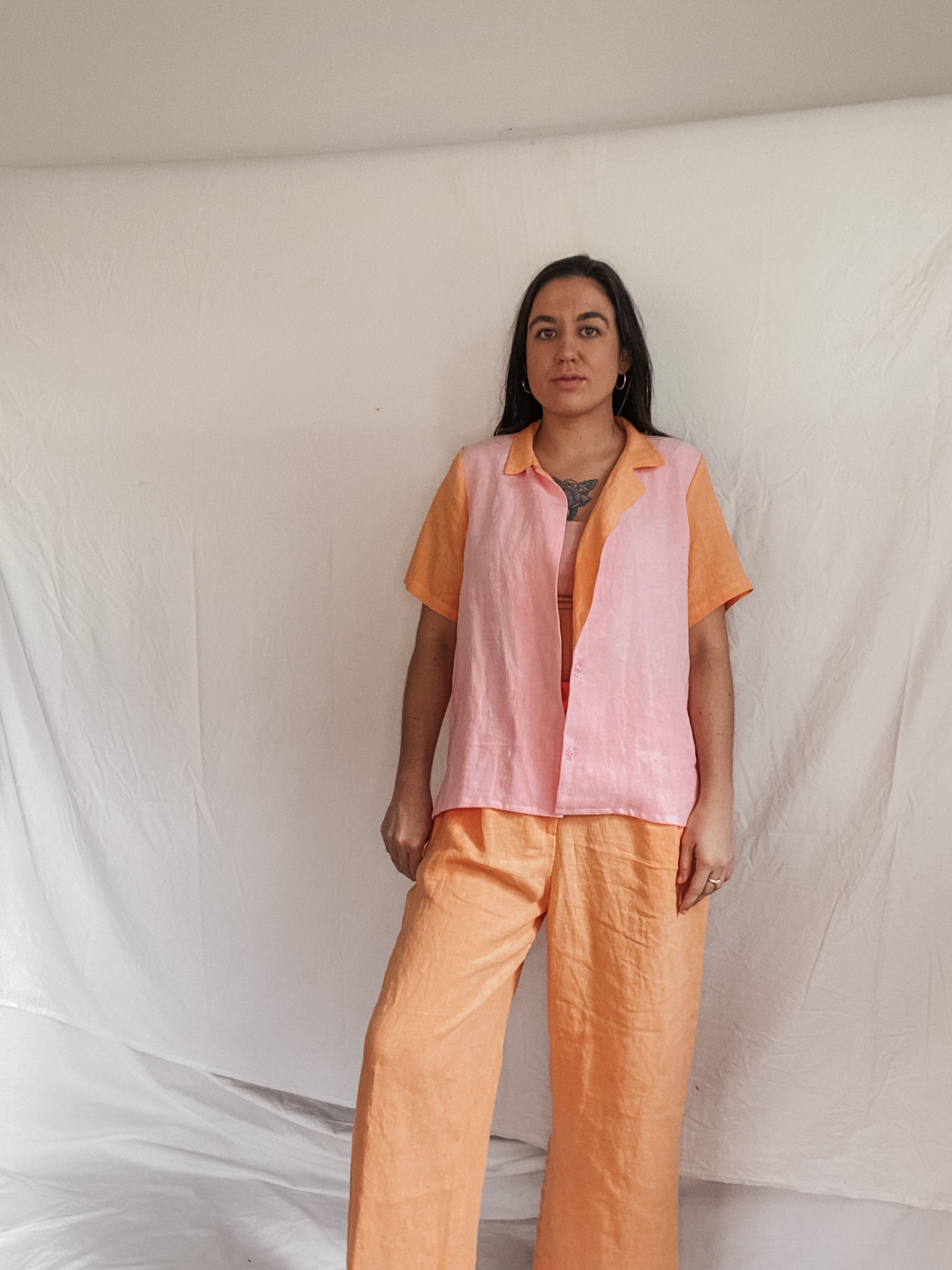 Henry Pants - Blossom Orange Linen